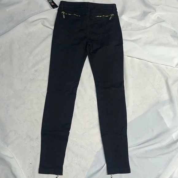 New Guess Marciano Zipper Black Wash Skinny Jeans 6 28 - Picture 3 of 9